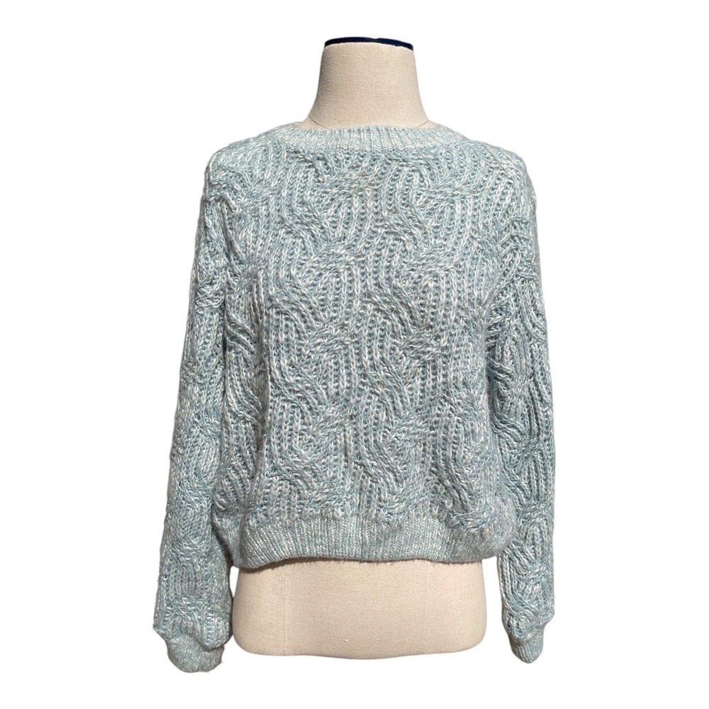 Topshop Pastel Blue Chunky Knit Sweater Size S‎